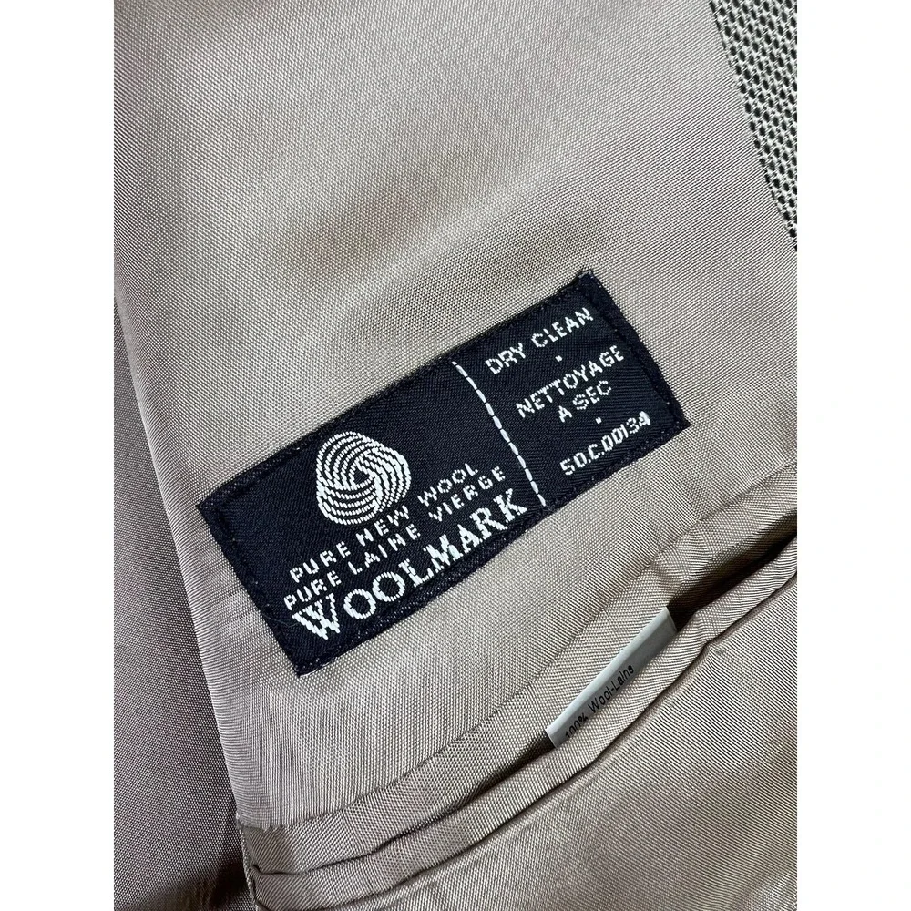 Calvin Klein Blazer Mens 42L Gray Wool Made In‎ Canada Suit Jacket Pure Woolmark